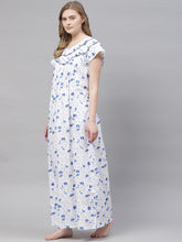 Load image into Gallery viewer, Women&#39;s Pure cotton Night Gown Sleepwear Printed Maxi Nighty-234FL