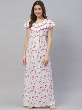 Load image into Gallery viewer, &quot;Set of two women&#39;s cotton nightgowns on Shopify, showcasing one in solid pink and the other in delicate paisley print.&quot;