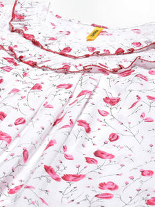Women's Pure cotton Night Gown Sleepwear Printed Maxi Nighty-27FL