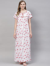 Load image into Gallery viewer, cotton nighty for women pure cotton nightgown floral nightgown, nighties for women pure cotton nightwear in cotton night gown long maxi gown in cotton 