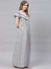 Load image into Gallery viewer, cotton nighty for women pure cotton nightgown floral nightgown, nighties for women pure cotton nightwear in cotton night gown long maxi gown in cotton 